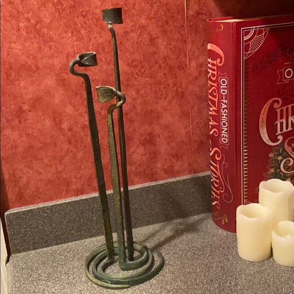 Wrought Iron Candlestick Holders Set of 3